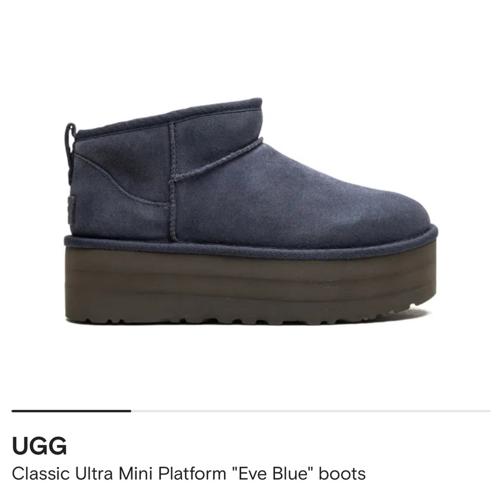 UGG Ultra Mini Platform Boots in Deep Blue, Size 7
